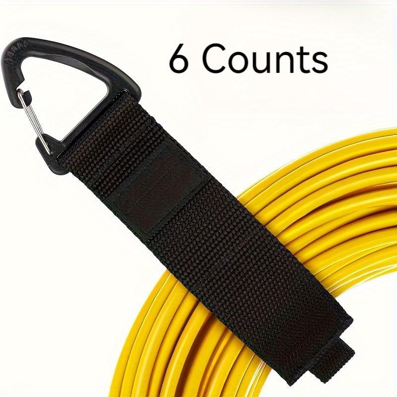 Storage Strap with Triangular Buckle, 6 Counts Hook & Loop Cord Organizer Hanger, Wall Mounted Cable, Wire, Rope, Hose Holder for Home, Garage, Workshop Organization