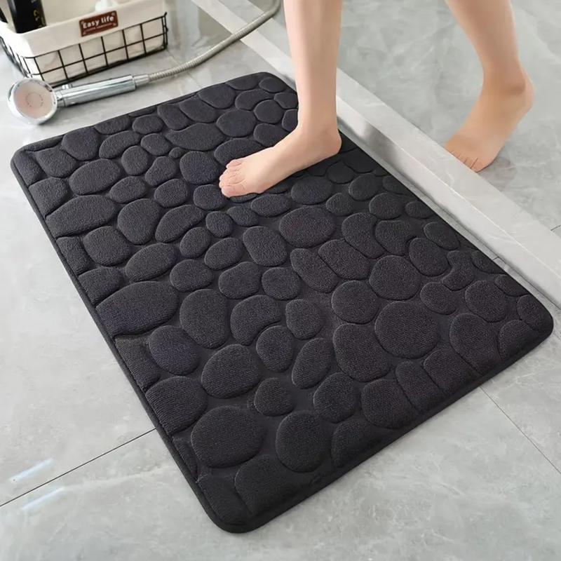 1pc Super Absorbent Memory Foam Bath Rug - Coral velvet, non-slip, quick-drying, machine washable. Soft home mat.