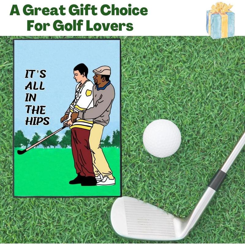 Funny Golf Towel, Printed Golf Towels for Golf Bags with Clip, Golf Gift for Men Husband Boyfriend Dad, Birthday Gifts for Golf Fan - It's All in The Hips