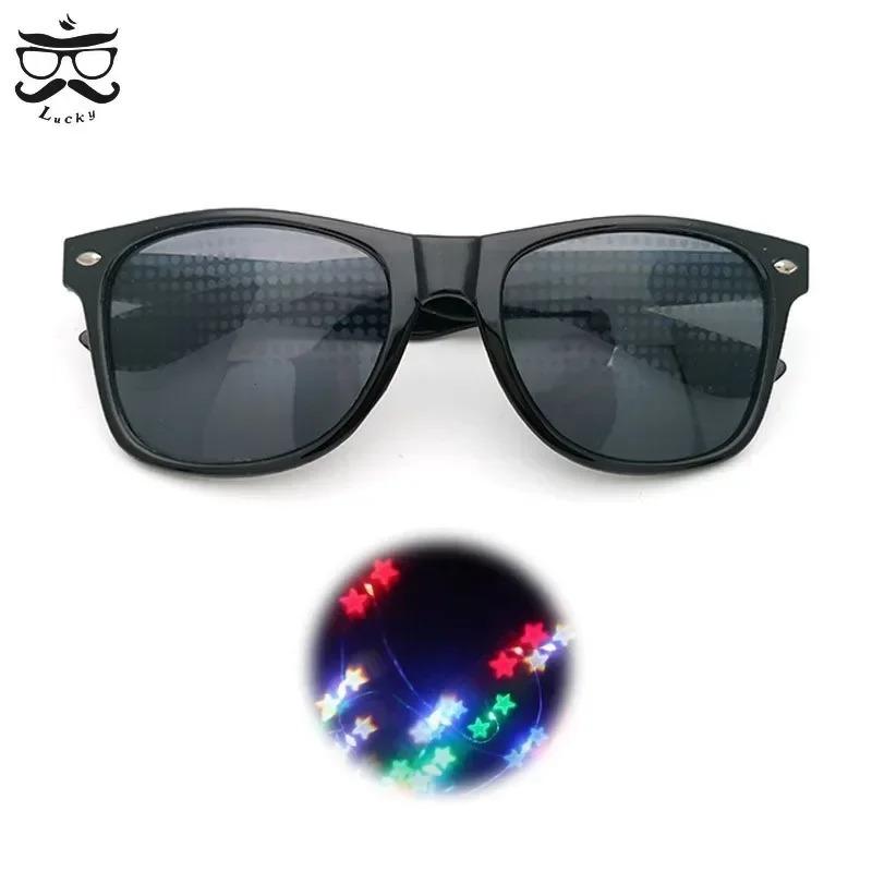 Funny Sunglasses Fireworks Glasses Diffraction Glasses Hearts Special Effects Optical Mirrors Dance Party Light Show Sunglasses, Hot Selling