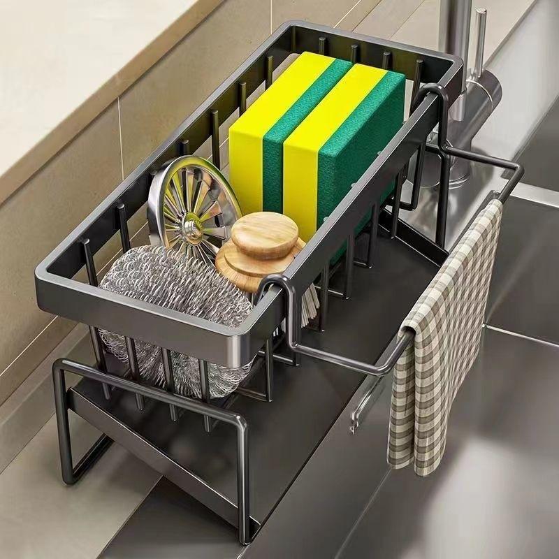 Dishcloth Holder Sink Dishcloth Drainer Dish Sponge Holder Kitchen Cloth Organizer Sponge and Soap Holder Steel Ball Bowl Cloth Iron