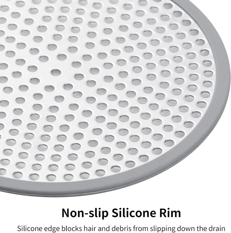 Shower Drain Hair Catcher - 2 count 4.72 Shower Stall Sink Drain Cover Strainer, Stainless Steel Bathtub Hair  Stopper, Bathroom Floor Drain Hair Filter Screen Protector with Silicone Rim