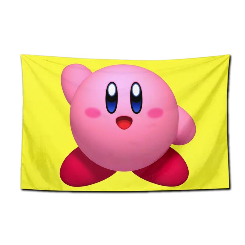 Cartoon Pink Kirbys Tapestry Decorations for Girls Bedroom Wall Art Home Hanging Accessories Decor