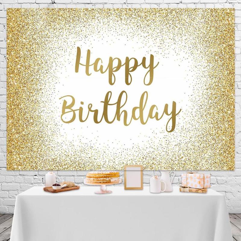 Happy Birthday Background Banner, Glitter Happy Birthday Photo Backdrop, Birthday Party Photo Props, Party Decorations