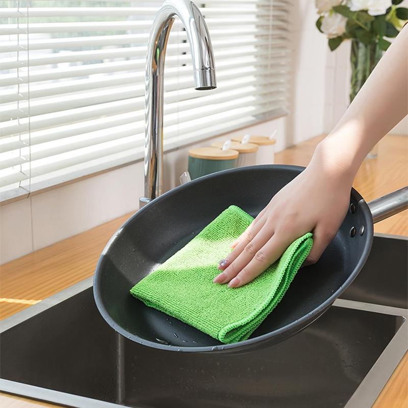 Microfiber Cleaning Cloth (12pcs), Household Cleaning Rags, Multifunctional Soft Absorbent Cleaning Towels for Home Kitchen Bathroom