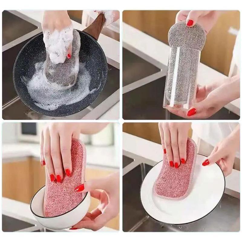 Kitchen Cleaning Sponge, 3 Counts Multifunctional Cleaning Sponge, Household Cleaning Tool for Kitchen Bathroom