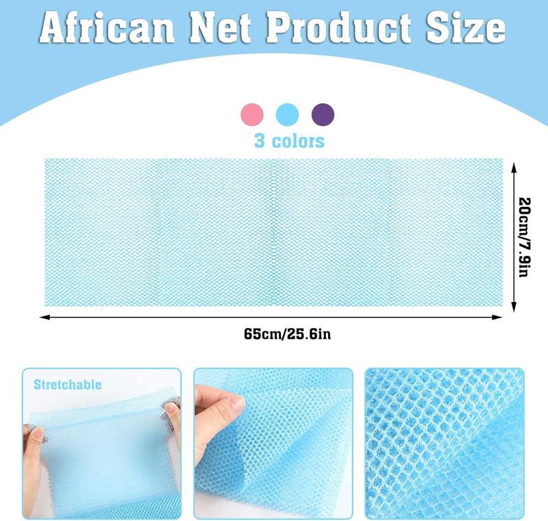 6 Pack African Net Sponge Exfoliating Glove Set, Exfoliating African Bath Sponge, 3 Bath Sponge Body Scrubber & 3 Pairs Exfoliating Gloves Accessories