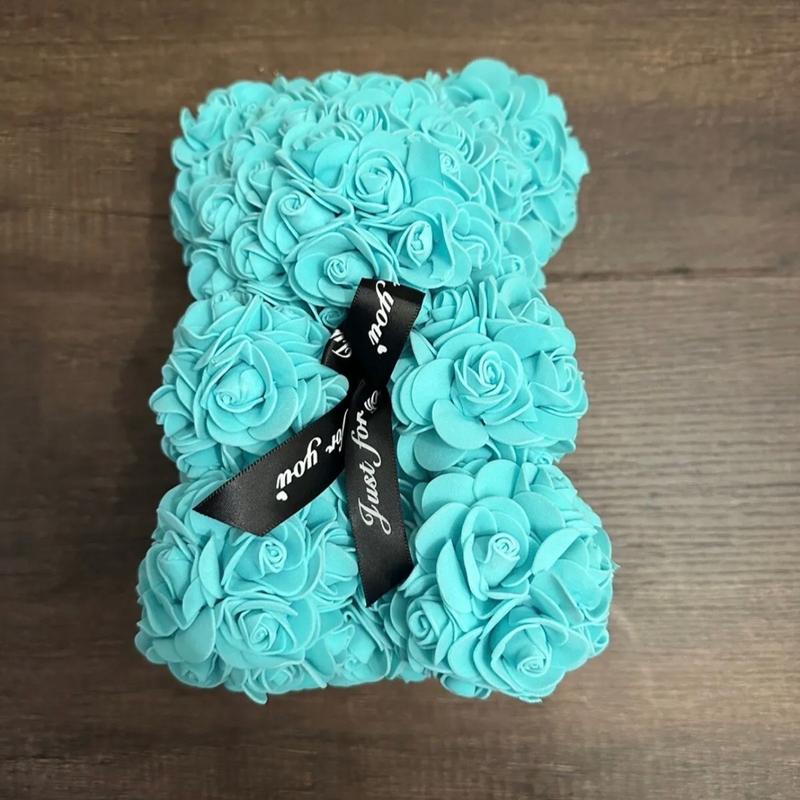 Teal Rose Teddy Bear