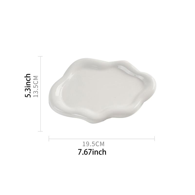 Unique Cloud Shaped Jewelry Dish Tray, 1 Count Ceramic Ring Storage Holder, Jewelry Storage Tray for Home Bedroom without Jewelry, Gifts for Girlfriend, Desk Accessories, Birthday Gifts