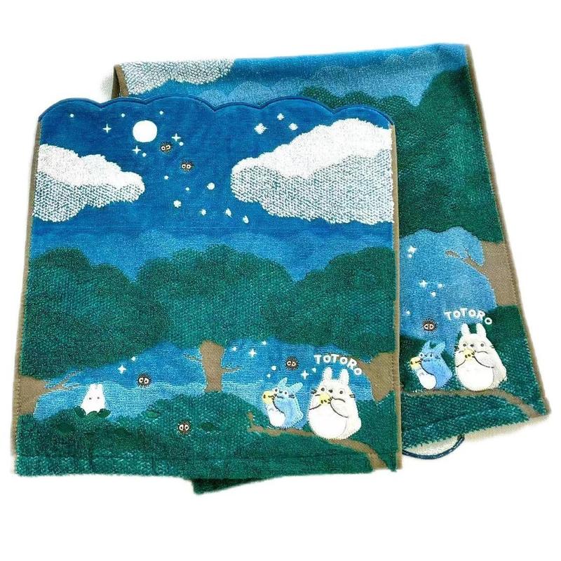 Super Cute High Quality Night Blue Cotton Towel for Bathroom, Kitchen, Home Decor Decorative Hand