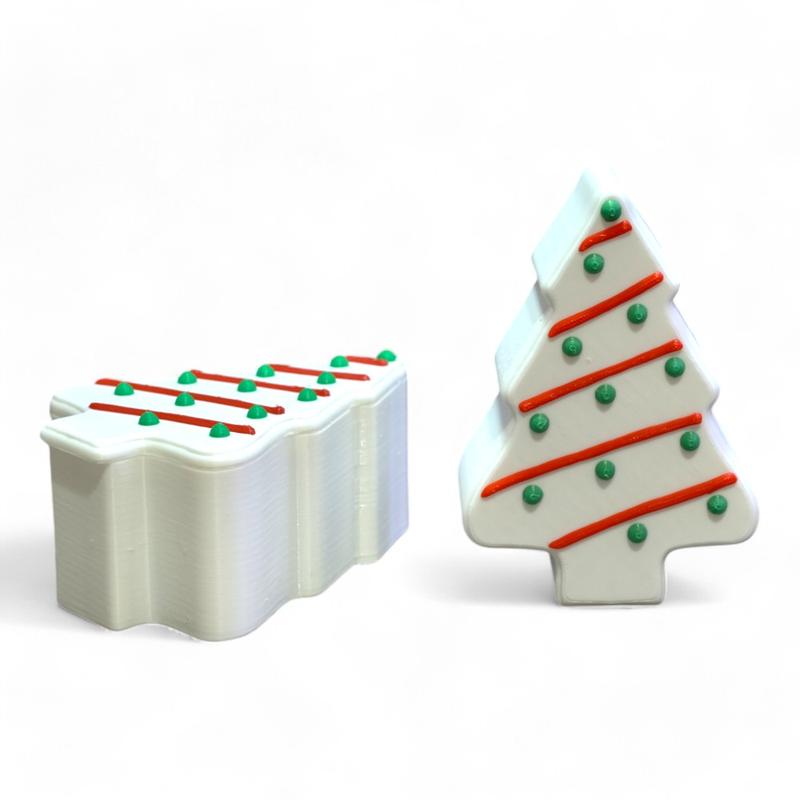 Christmas Tree Mini's with Locking Lid - Set of 1 Tree and 5 Mini Decorations - Great fun and festive stocking stuffers - Fun for all ages!