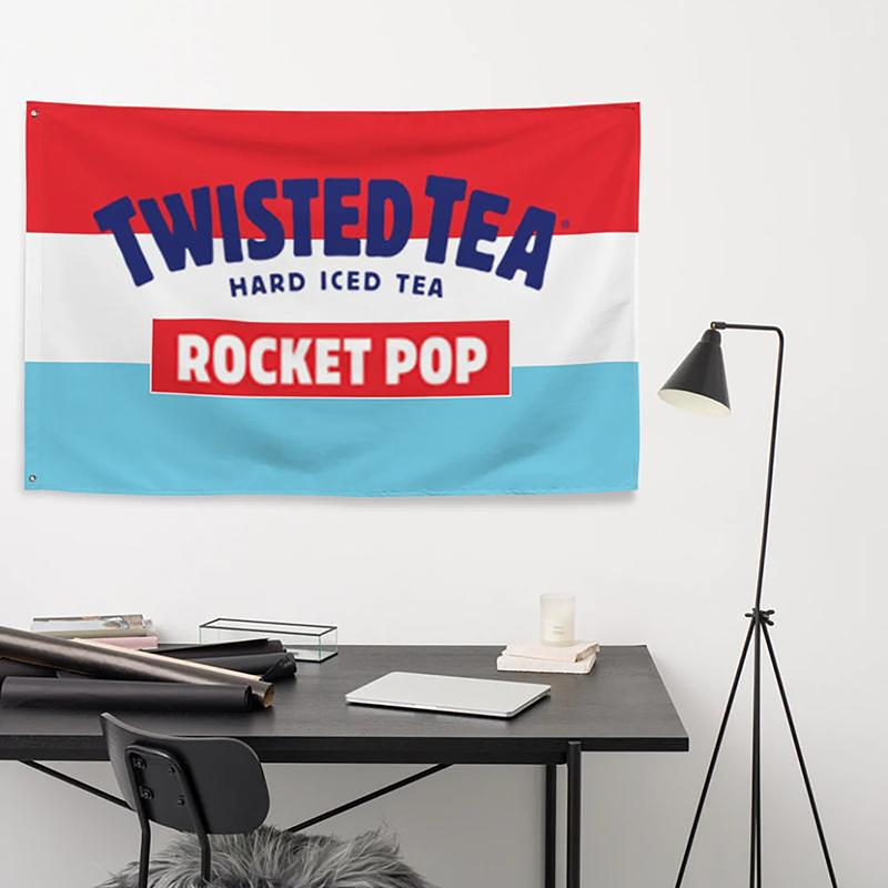 Rocket Pop Twisted Tea 3x5Ft Flags Tapestry for Man Cave Wall Indoor Outdoor Room Decor Bedroom College Dorm Banner with 4 Brass Grommets