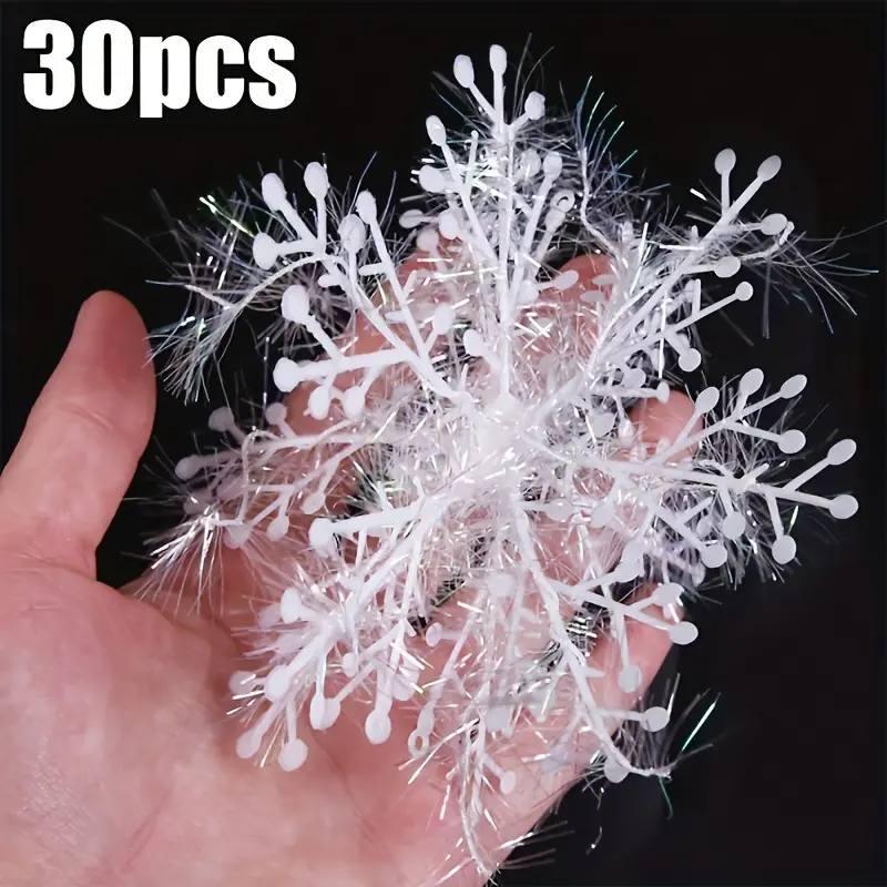 Christmas Snowflake Design Hanging Ornament, 30pcs set Snowflake Pendant, Festive & Party Supplies for Home Party Decoration