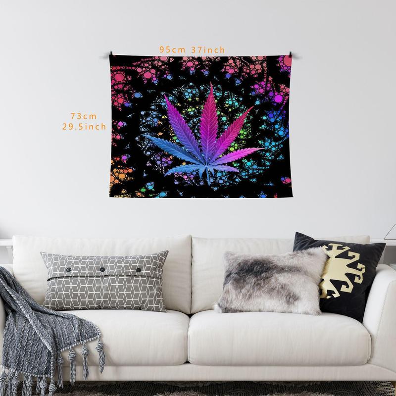 Leaf Pattern Tapestry, Colorful Wall Hanging Blanket, Wall Art Decor for Home Living Room Bedroom