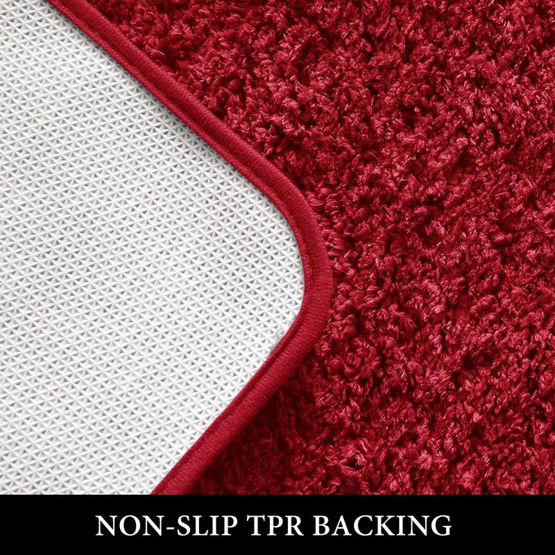 [fast delivery ] Christmas Red Bath Rugs for Bathroom - Soft and Absorbent Non-Slip Rug for Shower Bath and Toilet, Machine Washable, 16'' x 24'' Mats