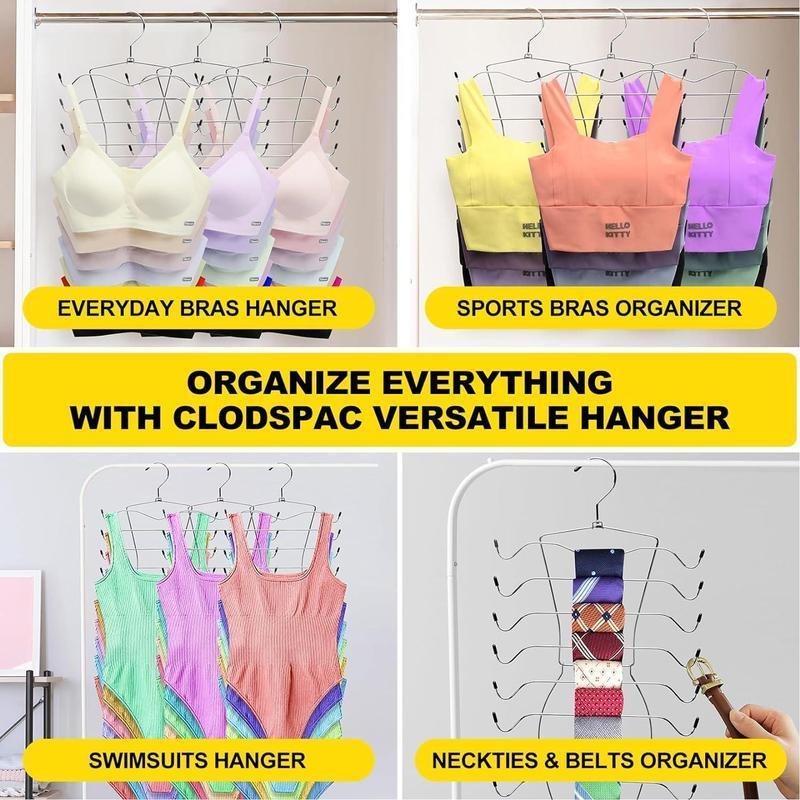 Multifunctional 8-layer Rotating Hanger, Non-slip Foldable Bra Storage Holder, Small Space Organizer for Wardrobe, Bedroom Accessories