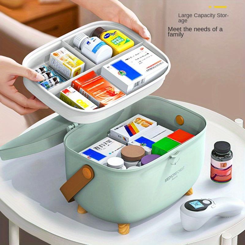 Medical Emergency Kit and Carrying Case 1pc Large Capacity Multi-layer Dust-proof Medicine Storage Box Organiser Installation