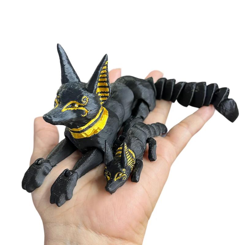 3D printed Anubis and baby ancient Egyptian god of funerary practices and care of the dead in PLA plastic figurine Decoration Ornaments Lightweight animal figurine