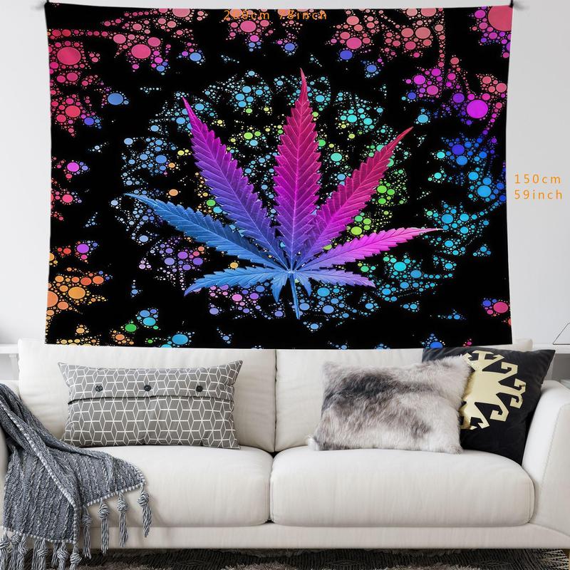 Leaf Pattern Tapestry, Colorful Wall Hanging Blanket, Wall Art Decor for Home Living Room Bedroom