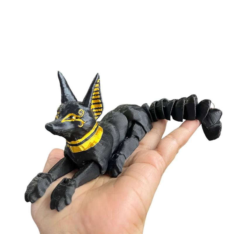 3D printed Anubis and baby ancient Egyptian god of funerary practices and care of the dead in PLA plastic figurine Decoration Ornaments Lightweight animal figurine