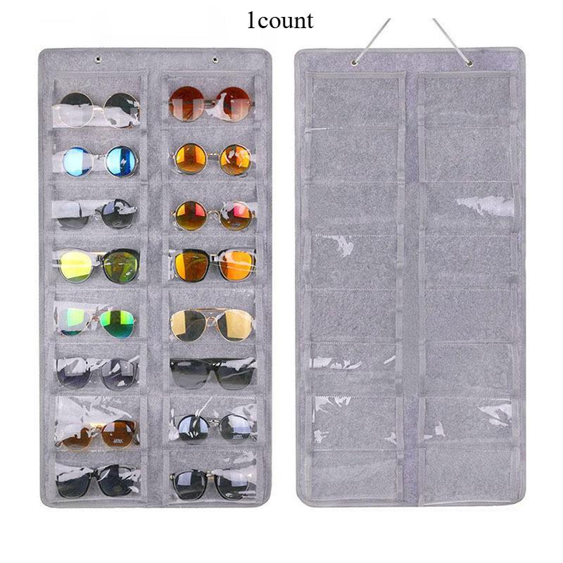 Wall Mounted Sunglasses Storage Bag, 1 Count Hanging Foldable Sunglasses Storage Bag, Glasses Storage Organizer for Home Office Dormitory