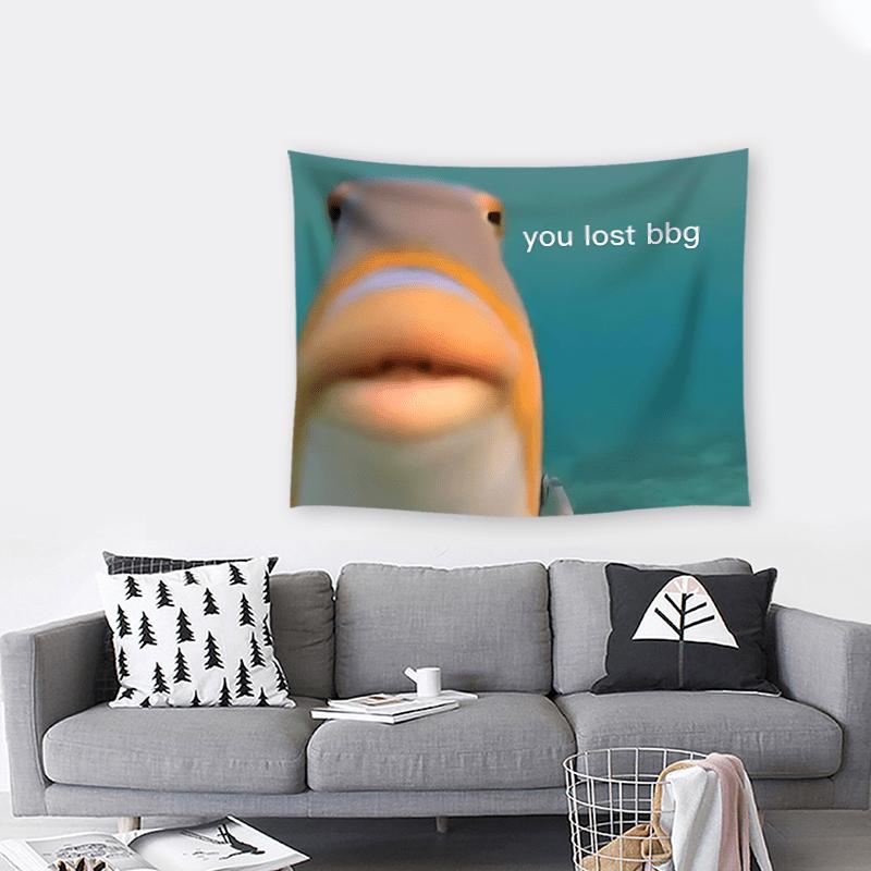 Black Friday Deals-Funny Ugly Fish Tapestry - Large Washable Polyester Wall Hanging for Living Rooms, Bedrooms, Dorms - Perfect Gifts for Friends and Holidays Decor