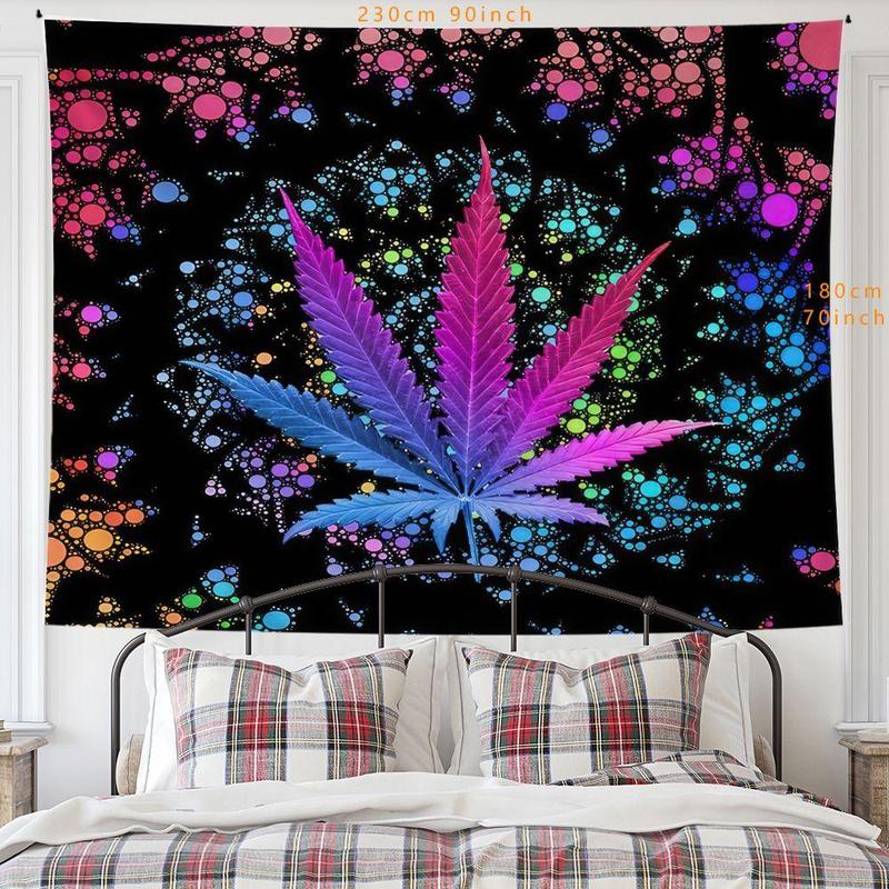 Leaf Pattern Tapestry, Colorful Wall Hanging Blanket, Wall Art Decor for Home Living Room Bedroom