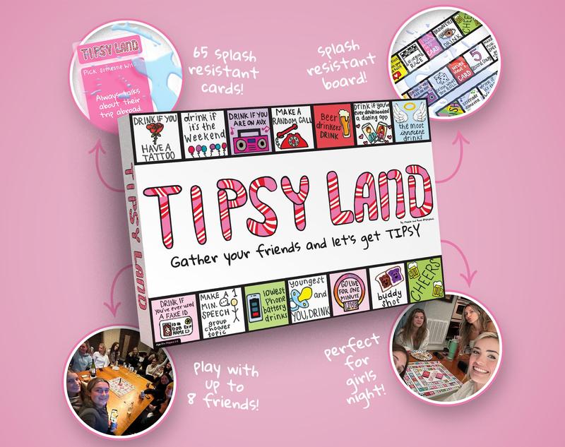 Tipsy Land Your New Favorite Party Board Game, More Than 75 Unique Spaces for Calling Out Friends, Silly Dares & Confessions, Mini Competitions