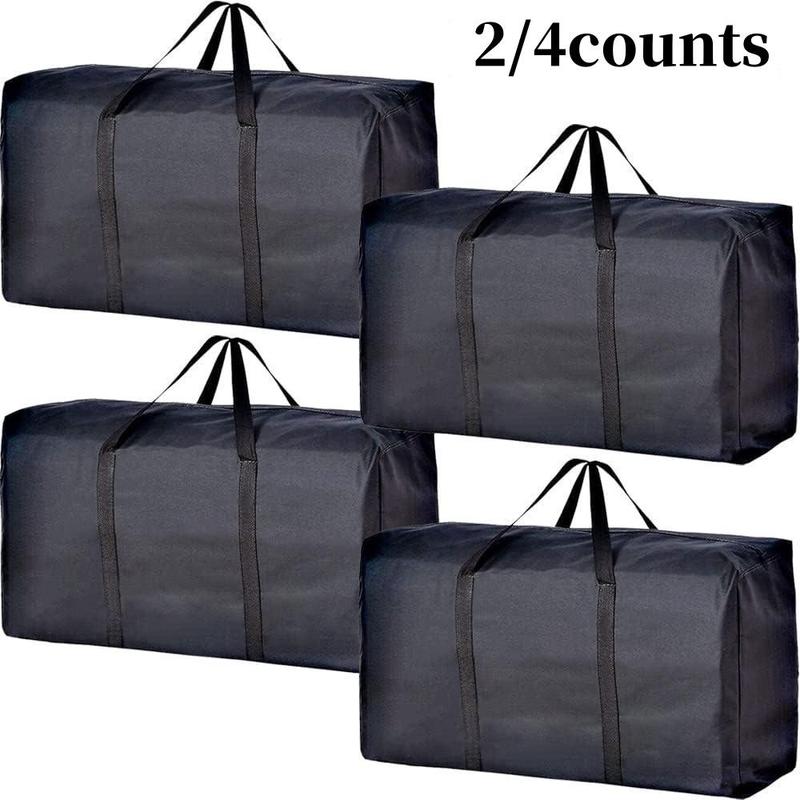 Large Capacity Moving Bag, 2 4 Counts Moving Storage Bag with Zipper & Carrying Handle, Storage Tote for Clothes, Moving Supplies, Traveling