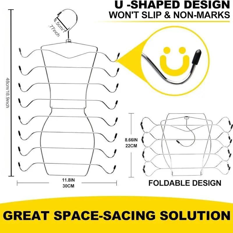 Multifunctional 8-layer Rotating Hanger, Non-slip Foldable Bra Storage Holder, Small Space Organizer for Wardrobe, Bedroom Accessories