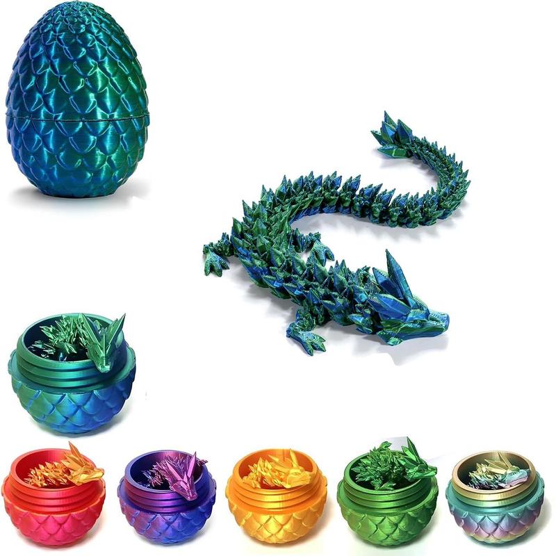 3D Dragon Egg Ornament, 1 Count Festival Laser Engraving Dinosaur Design Desktop Decoration, Home Decor for Living Room Bedroom Office School Dormitory