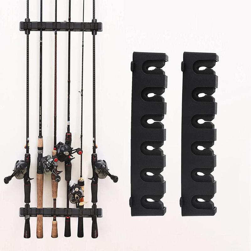 Vertical  Horizontal Fishing Rod Storage Rack, 6 Fishing Rod Holder (fishing Rods Not Included), Wall Mounted Fishing Pole Holder and Rack for Home, Fishing Accessories, Flyfishing, Solocamping, picnicaesthetic