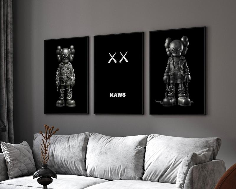 KAWS Poster Print Hypebeast Room Decor, Kaws Figure Poster, Kaws Poster Print Artwork Colorful Prop Wall Artistic