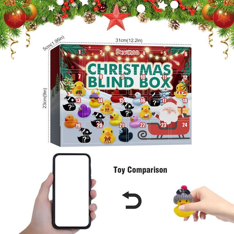 Christmas Blind Box, 1 Box Random Mini Duck Design Blind Box, Party Gift Set for Friends, Party Favors for Christmas, Party Supplies, Christmas Advent Calendar