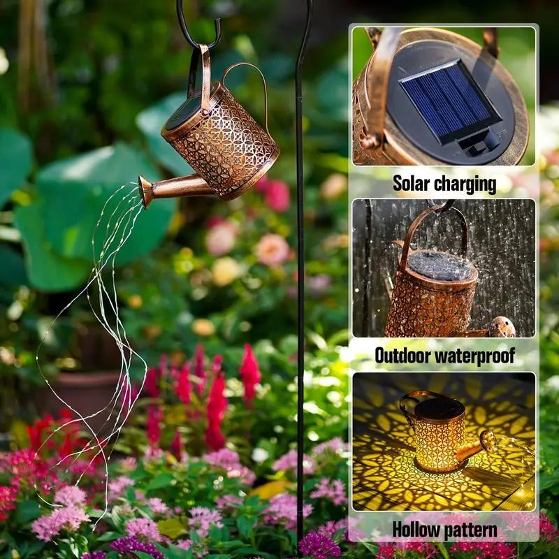 Christmas Halloween Solar Power Lighting String, Summer Creative Coin Kettle Design Solar String Light with Shelf, Decorative Outdoor Led Lamp Ornament for Garden, Patio, Yard, Gift Ideas, Home Decor, Halloween Decor, Fall Decor