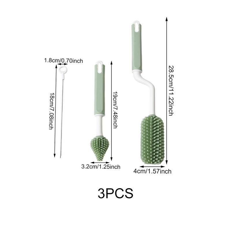 3pcs Bottle Gap Cleaning Brush, Multifunctional Silicone Bottle Gap Brush, Household Cleaning Tool