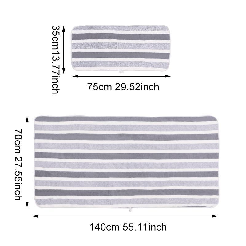 Striped Pattern Bath Towel Set, 2 Counts Soft Lightweight Quick-dry Bath Towel with Towel Set, Absorbent Bath Towel for Home Bathroom, Swimming Pool, Gym