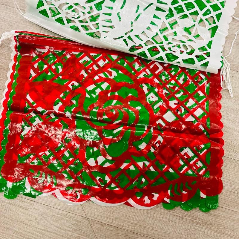 Virgen  de Guadalupe  papel picado mexican banners plastic