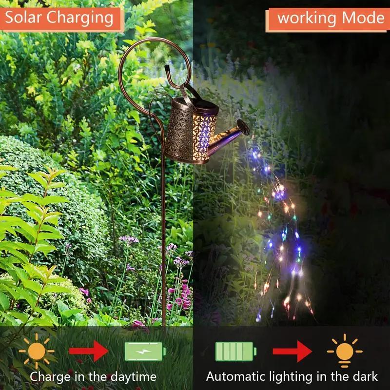 Christmas Halloween Solar Power Lighting String, Summer Creative Coin Kettle Design Solar String Light with Shelf, Decorative Outdoor Led Lamp Ornament for Garden, Patio, Yard, Gift Ideas, Home Decor, Halloween Decor, Fall Decor