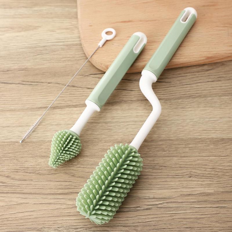 3pcs Bottle Gap Cleaning Brush, Multifunctional Silicone Bottle Gap Brush, Household Cleaning Tool