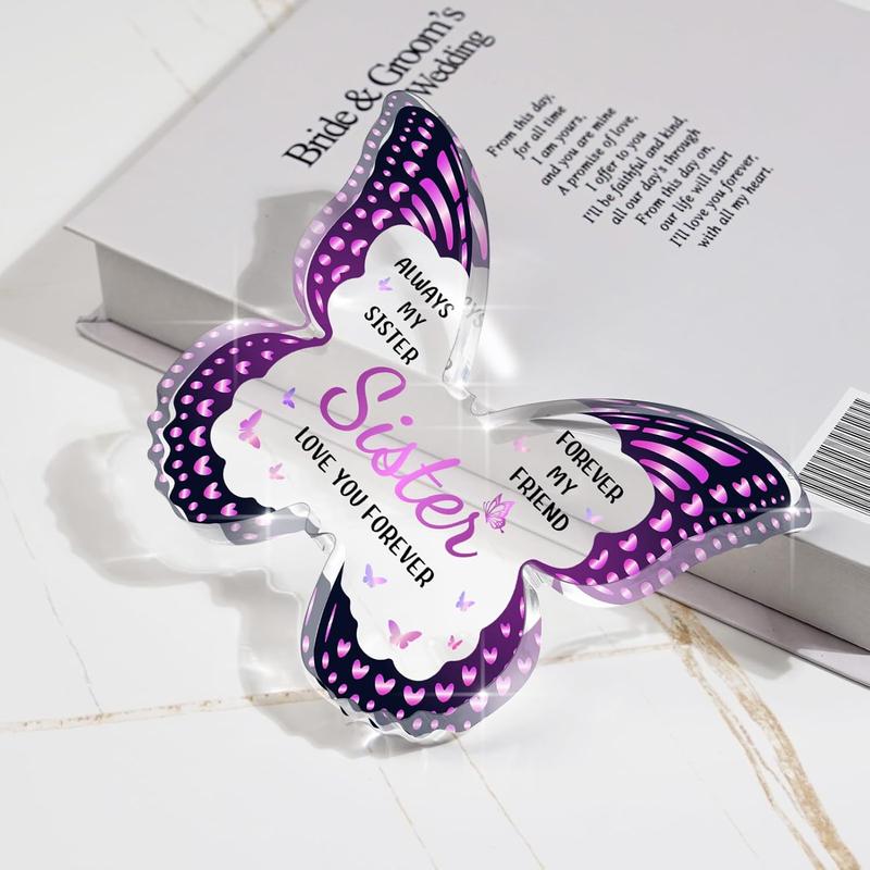 Sister Gifts from Sister Brother, Gifts for Sister from Sister, Sister Birthday Gifts for Sister, Sister Christmas Gifts - Butterfly Shaped Decorative  Sister Gifts for Christmas Mothers Day Birthday Thanksgiving