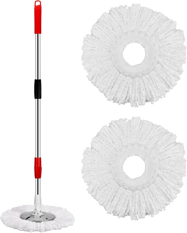 360° Microfiber Spin Mop and Bucket Set with Self Wringing and Dual Mop Heads - 3 Pieces