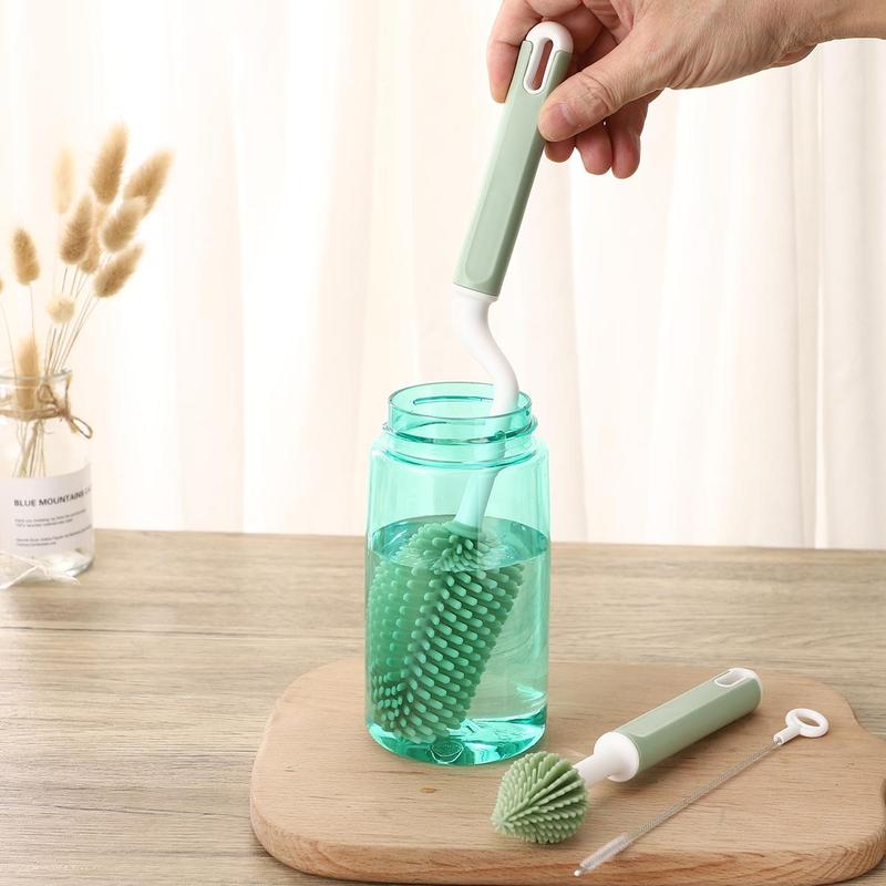 3pcs Bottle Gap Cleaning Brush, Multifunctional Silicone Bottle Gap Brush, Household Cleaning Tool