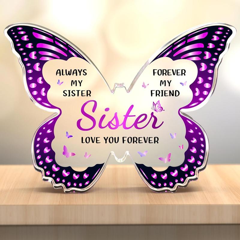 Sister Gifts from Sister Brother, Gifts for Sister from Sister, Sister Birthday Gifts for Sister, Sister Christmas Gifts - Butterfly Shaped Decorative  Sister Gifts for Christmas Mothers Day Birthday Thanksgiving