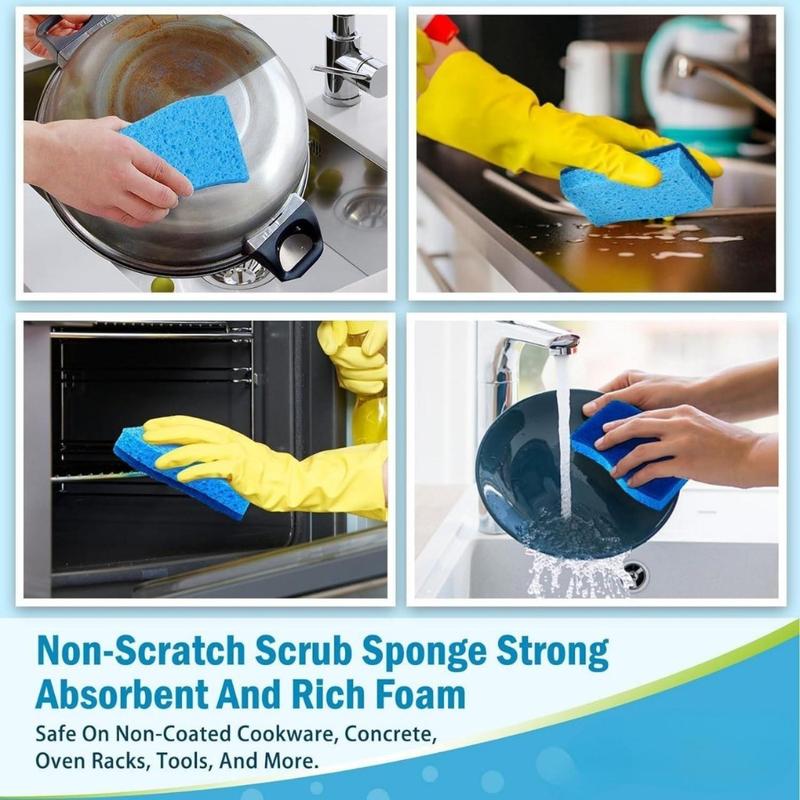 Brite Non-Scratch Scrub Sponge-24Count, Sponges for Dishes, Cleaning Sponge, Cleans Fast Without Scratching, Stands Up to Stuck-on Grime, Cleaning Power for Everyday Jobs(Creative Life Pavilion)