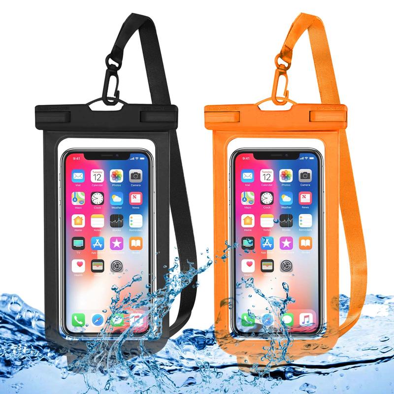 Waterproof Phone Pouch, 2 Counts Clear Waterproof Cell Phone Case Lanyard for iPhone 15 14 13 Pro Max Plus Galaxy S22 S23 Up To 7