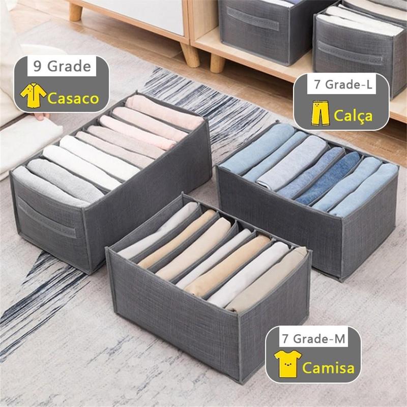 Multi Compartment Clothes Storage Box, 1 Count Non-woven Fabric Jeans Storage Box for Dressers Drawer, Space-saving Clothes & Underwear Storage Box, Home Wardrobe Drawer Organizer