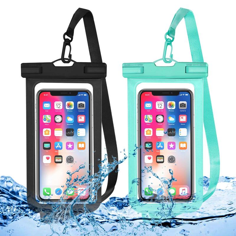 Waterproof Phone Pouch, 2 Counts Clear Waterproof Cell Phone Case Lanyard for iPhone 15 14 13 Pro Max Plus Galaxy S22 S23 Up To 7