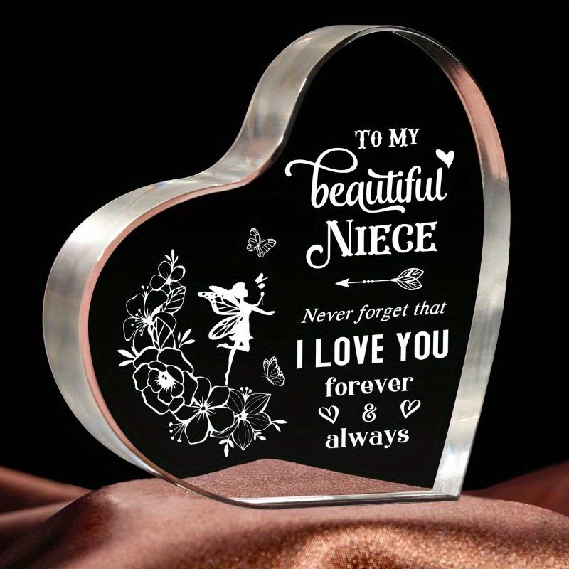 Special Acrylic Niece Gifts from Auntie or Uncle, Party Table Decoration for Niece’s Birthday, Sentimental Keepsake for Little Girl or Adult Baby Niece, Christmas Gifts for Niece