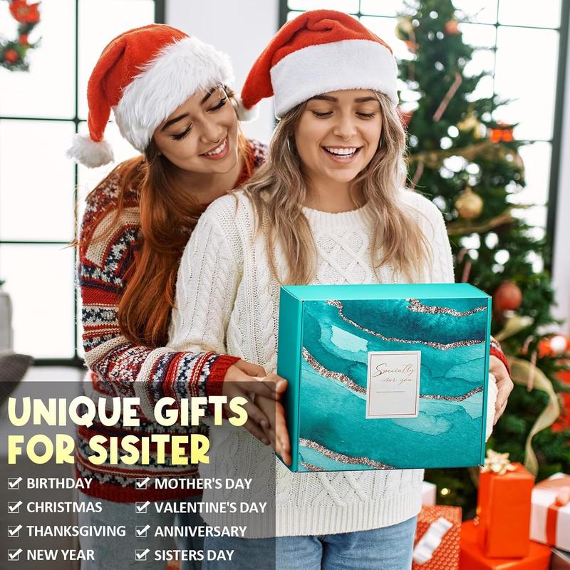 Sisters Gifts from Sister, Christmas Gifts for Sister from Brother,  Sister Birthday Gifts for Sister in Law Soul Sister, Funny Sister Gifts  Sister Gifts Basket with Retro Canvas Tote Bag